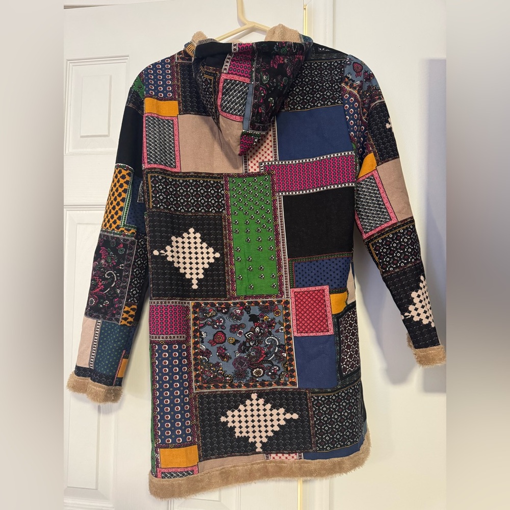 Patchwork Multicolor Women's Coat - image 3